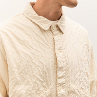 7115 by Szeki Signature Panel Pockets Shirt Jacket Unisex, Bone