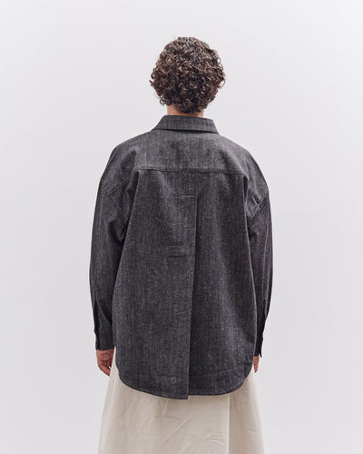 7115 by Szeki Soft Denim Dolman Shirt, Black