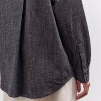 7115 by Szeki Soft Denim Dolman Shirt, Black