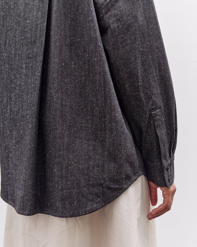 7115 by Szeki Soft Denim Dolman Shirt, Black