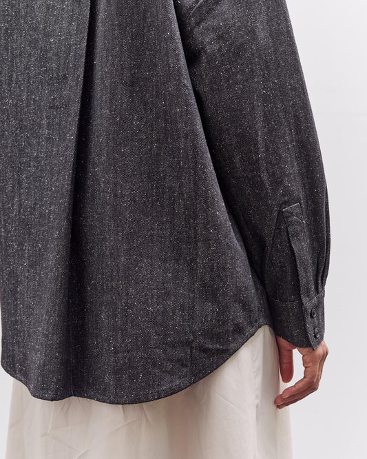 7115 by Szeki Soft Denim Dolman Shirt, Black