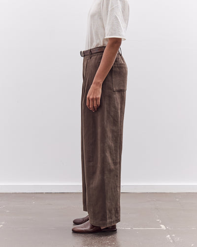 7115 by Szeki Straight Legged Trouser, Taupe Brown