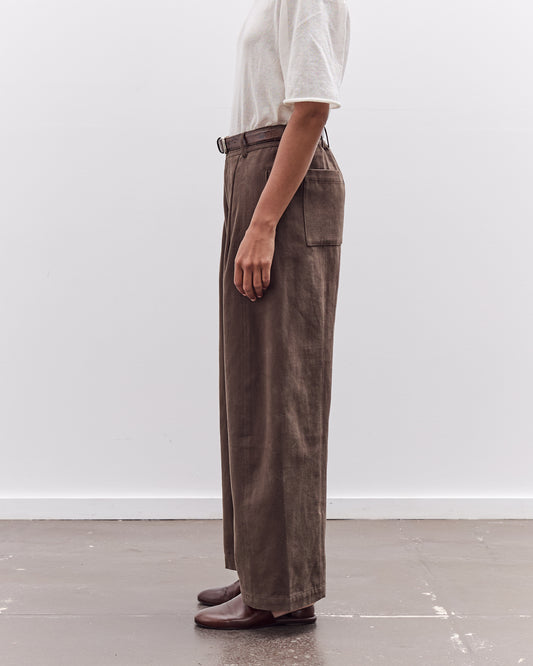 7115 by Szeki Straight Legged Trouser, Taupe Brown