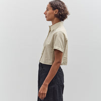 7115 by Szeki Striped Cropped Shirt, Mustard Stripes