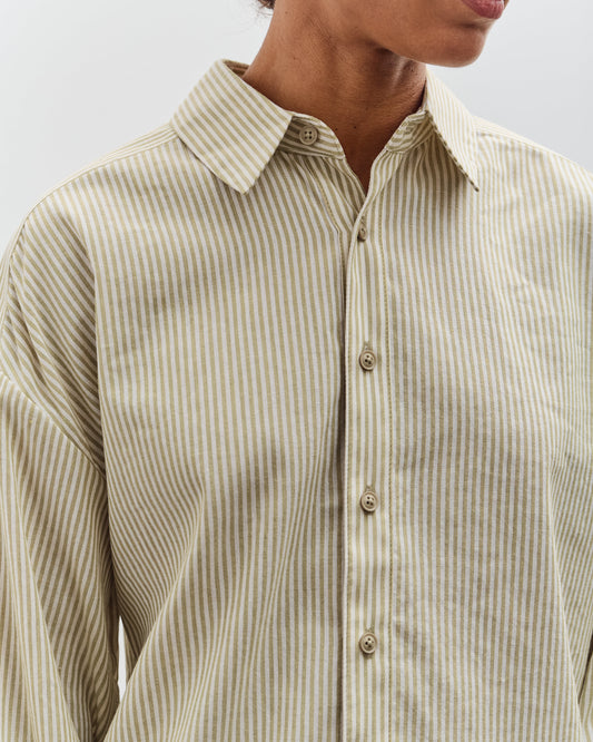 7115 by Szeki Striped Dolman Shirt, Mustard Stripes