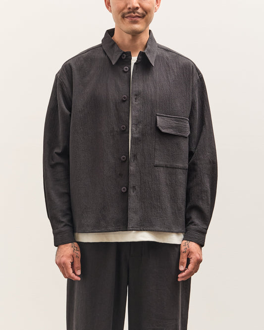 7115 by Szeki Textured Flat Hem Shirt Unisex, Black