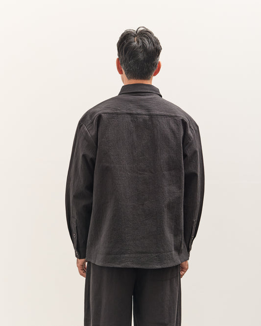 7115 by Szeki Textured Flat Hem Shirt Unisex, Black