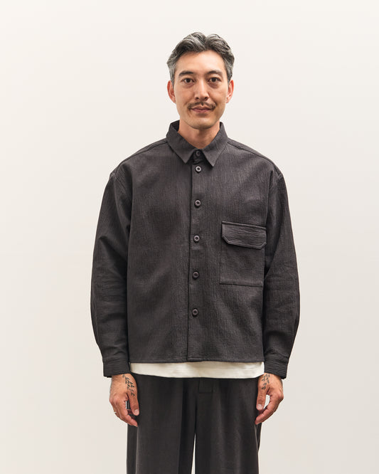 7115 by Szeki Textured Flat Hem Shirt Unisex, Black