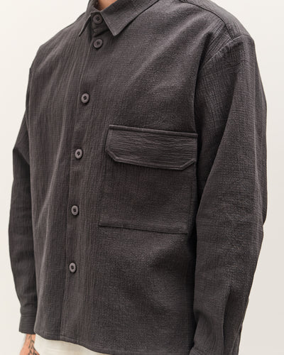 7115 by Szeki Textured Flat Hem Shirt Unisex, Black