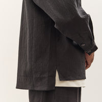 7115 by Szeki Textured Flat Hem Shirt Unisex, Black
