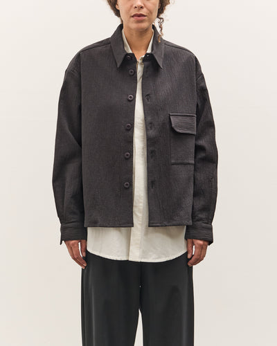 7115 by Szeki Textured Flat Hem Shirt, Black