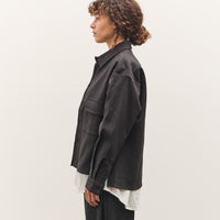 7115 by Szeki Textured Flat Hem Shirt, Black