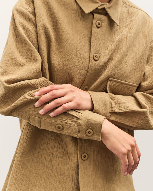 7115 by Szeki Textured Flat Hem Shirt, Kelp