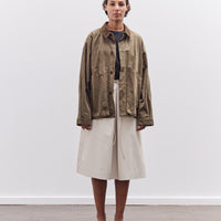 7115 by Szeki Waxed Panel Pockets Shirt Jacket, Olive Brown