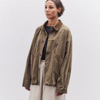 7115 by Szeki Waxed Panel Pockets Shirt Jacket, Olive Brown
