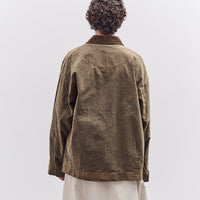 7115 by Szeki Waxed Panel Pockets Shirt Jacket, Olive Brown