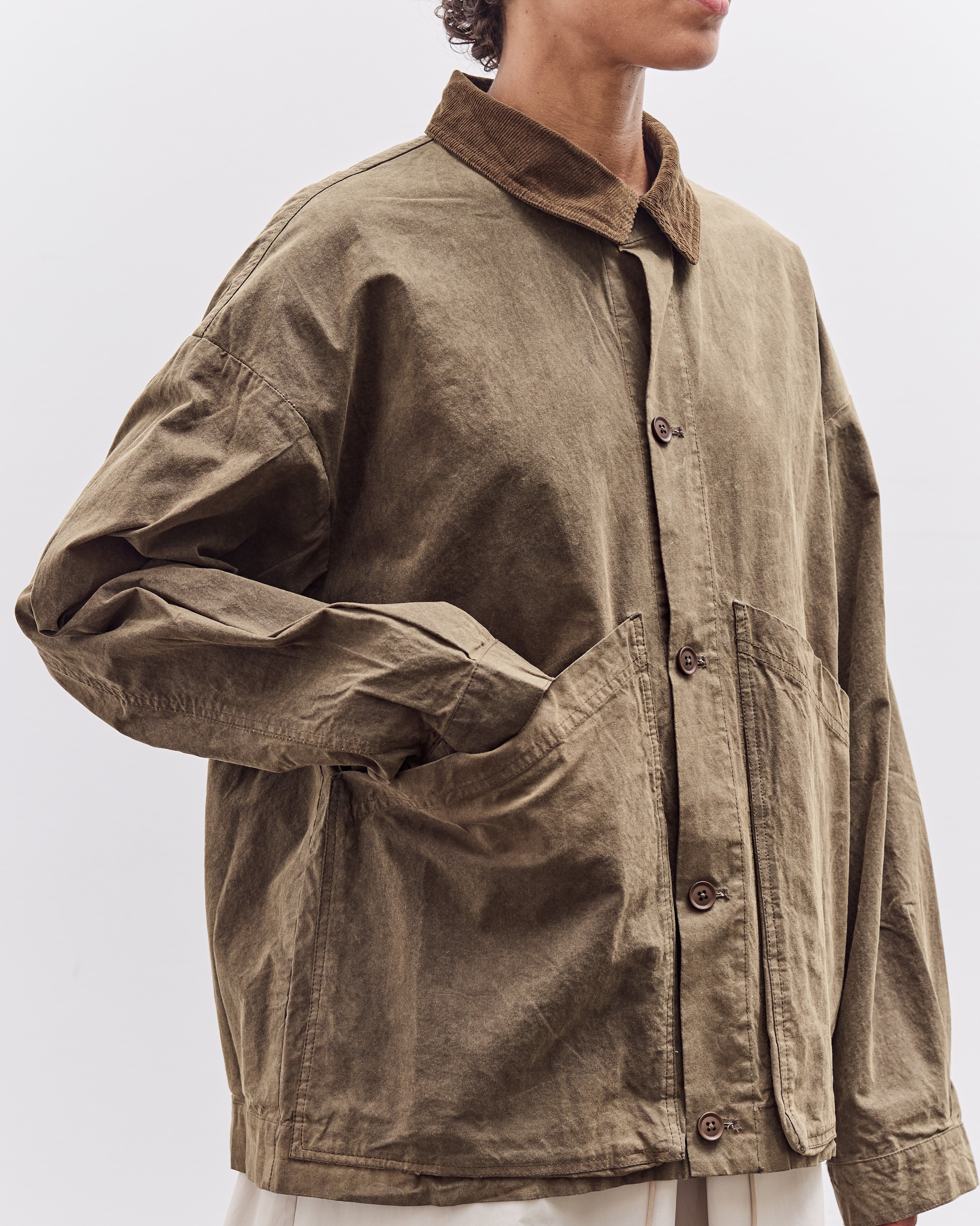 7115 by Szeki Panel Pockets Shirt Jacket, Olive Brown – Glasswing