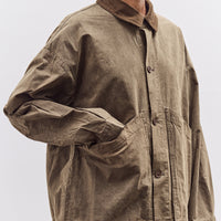 7115 by Szeki Waxed Panel Pockets Shirt Jacket, Olive Brown
