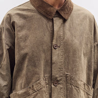 7115 by Szeki Waxed Panel Pockets Shirt Jacket, Olive Brown
