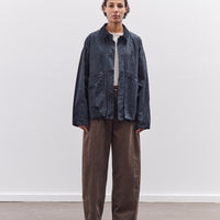 7115 by Szeki Waxed Panel Pockets Shirt Jacket, Navy Black