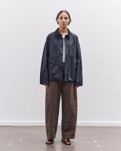 7115 by Szeki Waxed Panel Pockets Shirt Jacket, Navy Black