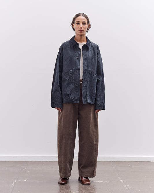 7115 by Szeki Waxed Panel Pockets Shirt Jacket, Navy Black