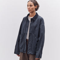7115 by Szeki Waxed Panel Pockets Shirt Jacket, Navy Black