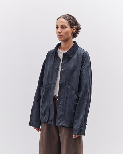 7115 by Szeki Waxed Panel Pockets Shirt Jacket, Navy Black
