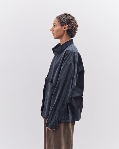 7115 by Szeki Waxed Panel Pockets Shirt Jacket, Navy Black