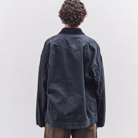 7115 by Szeki Waxed Panel Pockets Shirt Jacket, Navy Black