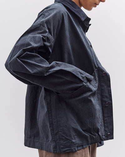 7115 by Szeki Waxed Panel Pockets Shirt Jacket, Navy Black