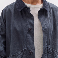 7115 by Szeki Waxed Panel Pockets Shirt Jacket, Navy Black