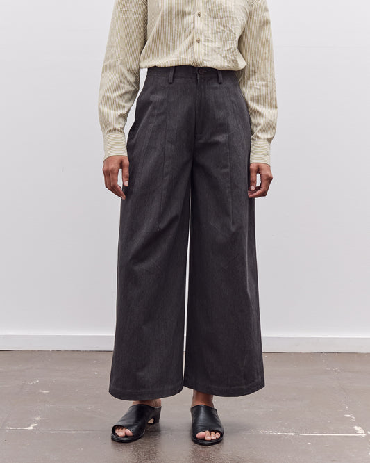 7115 by Szeki Wide-Legged Skate Trouser, Charcoal Black