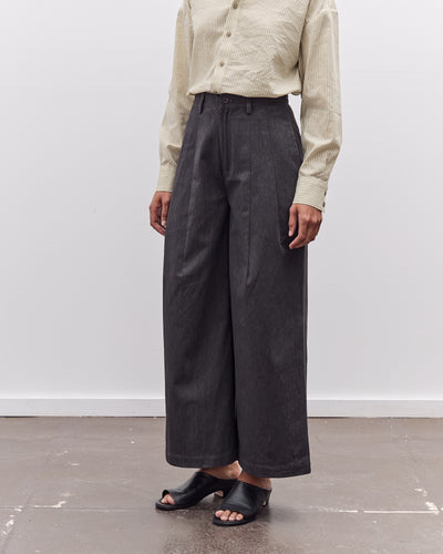 7115 by Szeki Wide-Legged Skate Trouser, Charcoal Black