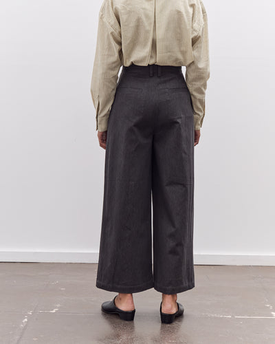 7115 by Szeki Wide-Legged Skate Trouser, Charcoal Black