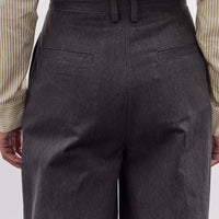 7115 by Szeki Wide-Legged Skate Trouser, Charcoal Black
