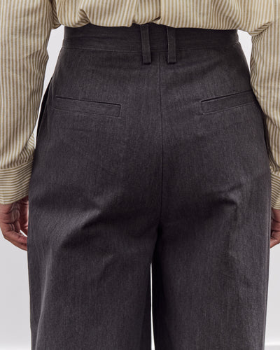7115 by Szeki Wide-Legged Skate Trouser, Charcoal Black