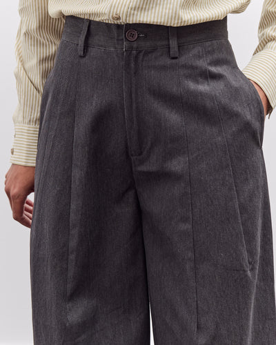 7115 by Szeki Wide-Legged Skate Trouser, Charcoal Black