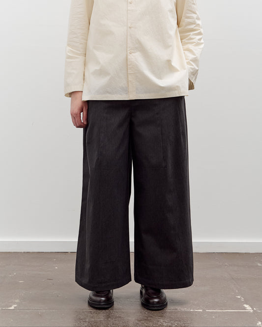 7115 by Szeki Wide-Legged Skate Trouser Unisex, Charcoal Black