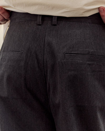 7115 by Szeki Wide-Legged Skate Trouser Unisex, Charcoal Black