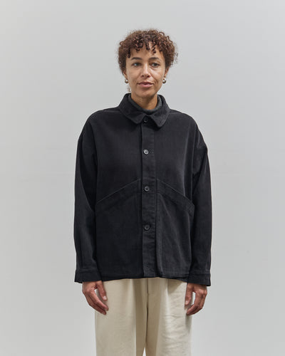 7115 Panel Pocket Shirt Jacket, Black Heavy Canvas