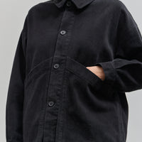 7115 Panel Pocket Shirt Jacket, Black Heavy Canvas