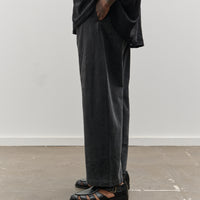 7115 Unisex Sand-Washed Curve Legged Trouser, Washed Black