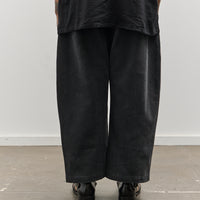 7115 Unisex Sand-Washed Curve Legged Trouser, Washed Black