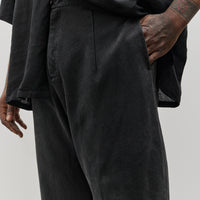 7115 Unisex Sand-Washed Curve Legged Trouser, Washed Black