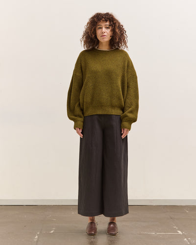 7115 by Szeki Textured Wide-Legged Skate Trouser, Black