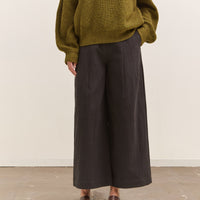 7115 by Szeki Textured Wide-Legged Skate Trouser, Black