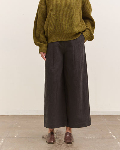 7115 by Szeki Textured Wide-Legged Skate Trouser, Black