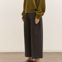 7115 by Szeki Textured Wide-Legged Skate Trouser, Black