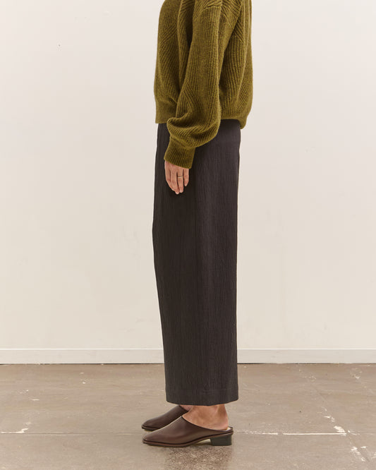 7115 by Szeki Textured Wide-Legged Skate Trouser, Black